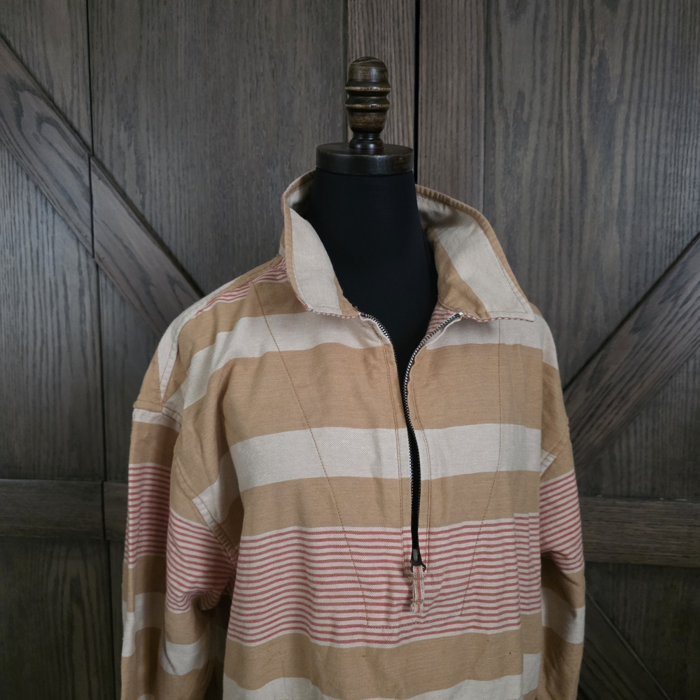 Wellen Striped Half-Zip Pullover Jacket - Beige &… - image 2